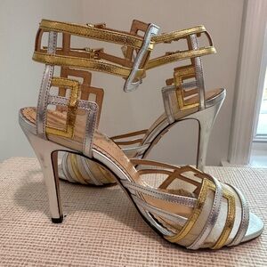 Charlotte Olympia Between the Lines metallic sandals